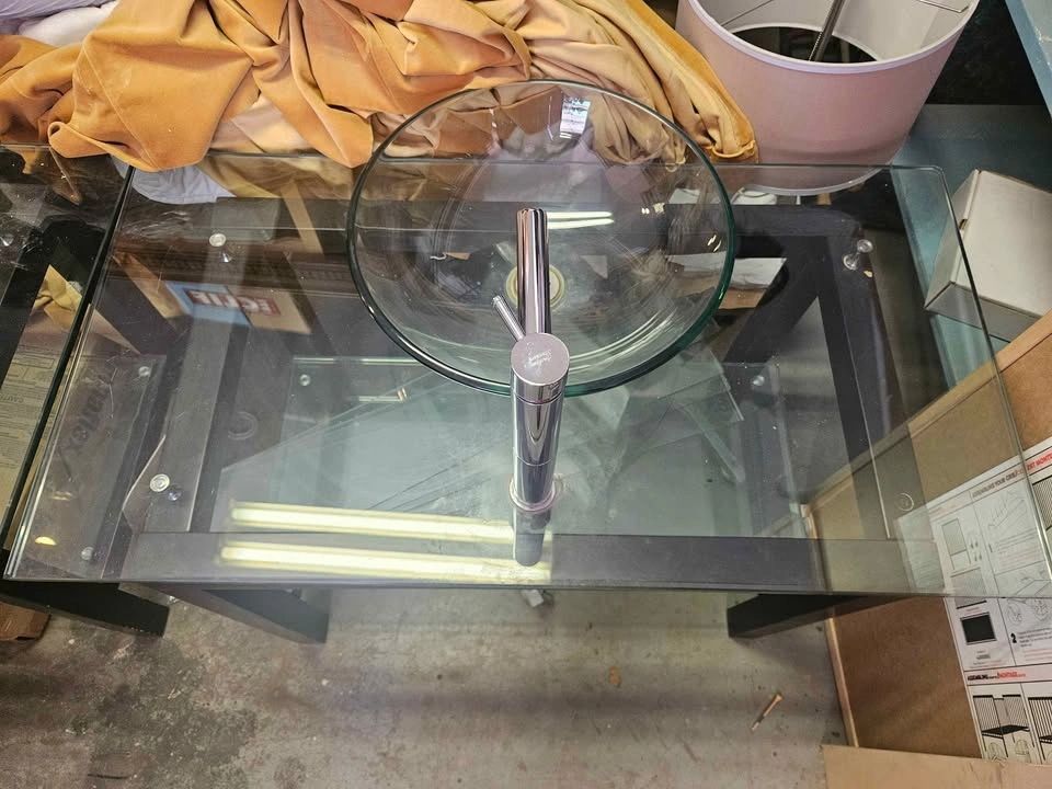Glass vanity sink pair - photo 2