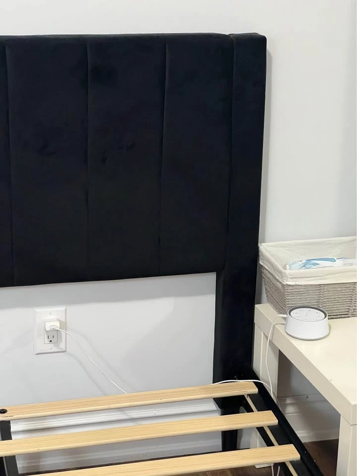 King Size Cleo Velvet Platform Bed + Douglas Mattress - photo 5