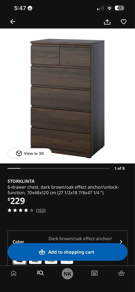 IKEA STORKLINTA 6-Drawer Dresser – Dark Brown/Oak Effect - photo 5