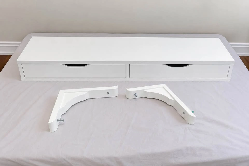 IKEA EKBY ALEX Wall Shelf / Vanity with Drawers + Brackets - photo 2