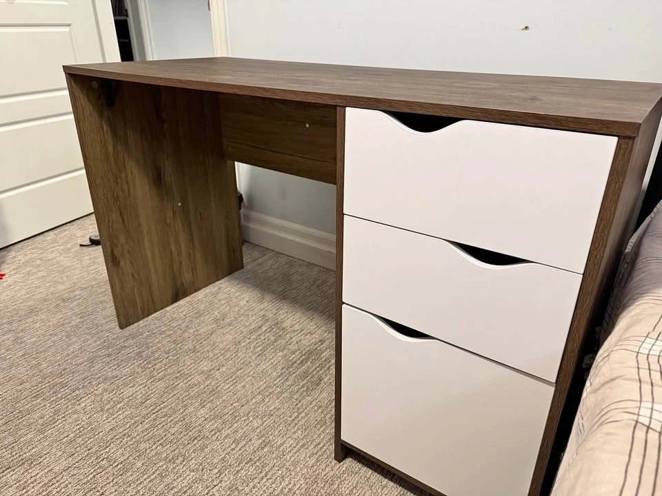 Modern Wood and White Computer Desk