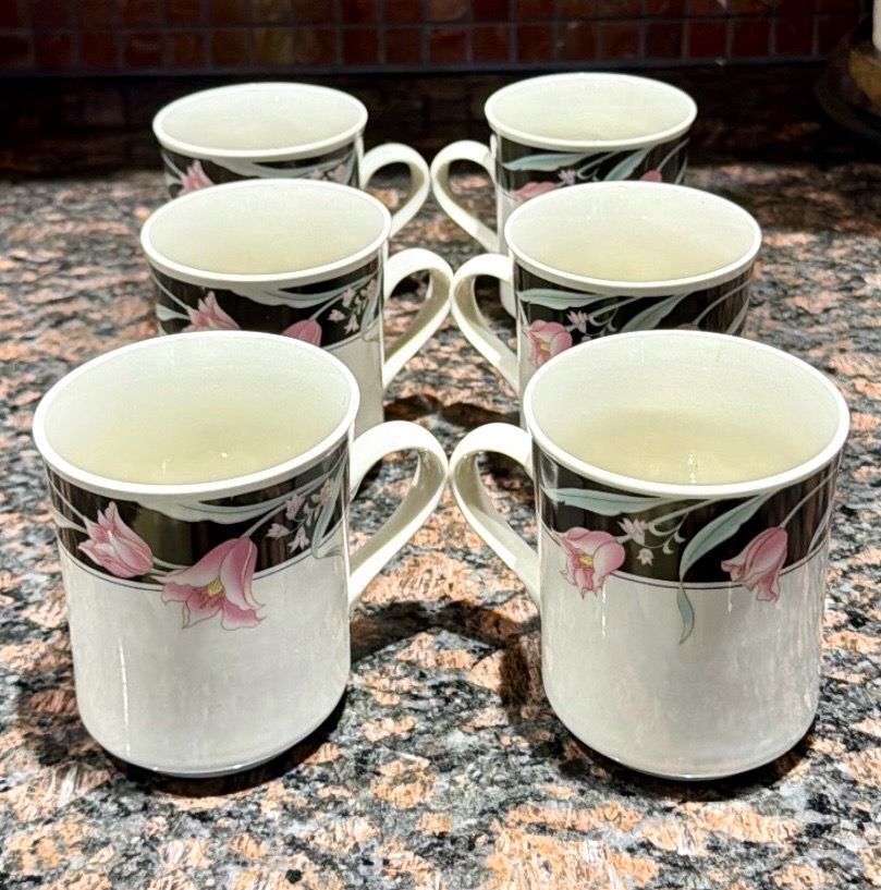 China Pearl Serena Coffee Cups-Set of 6-1988 Vintage