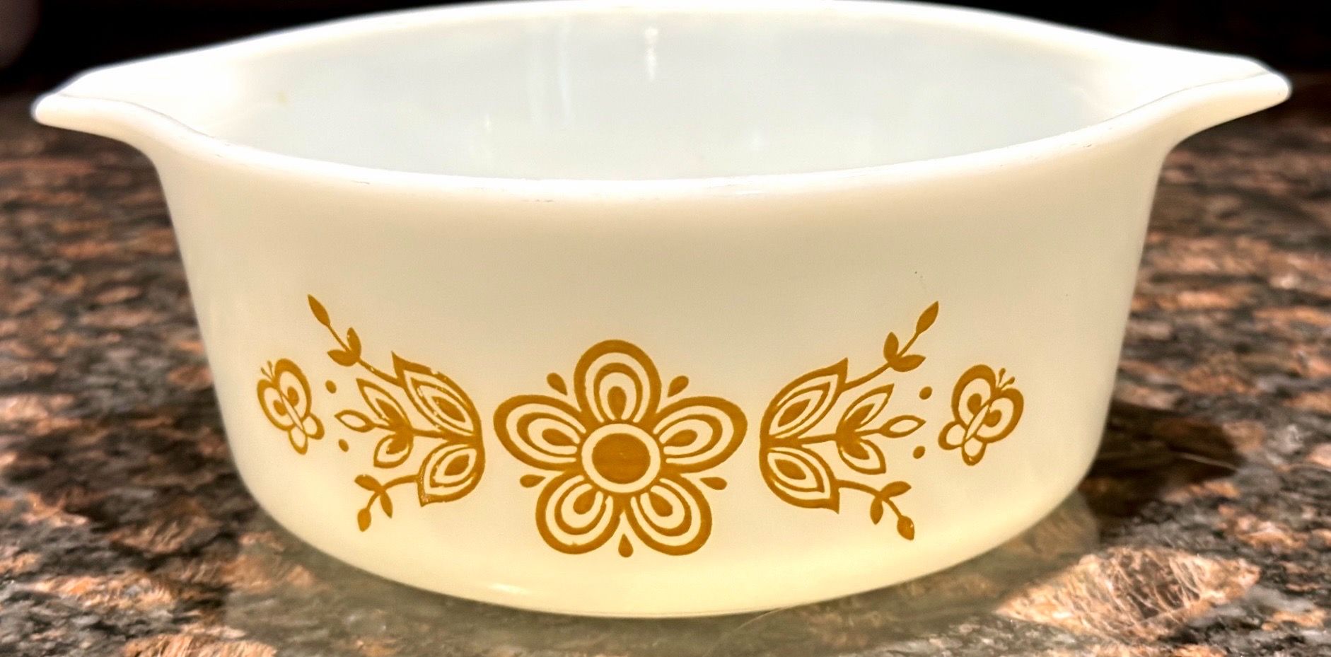 Pyrex Casserole Baking Dish Butterfly Gold 1.5 Pint - photo 3