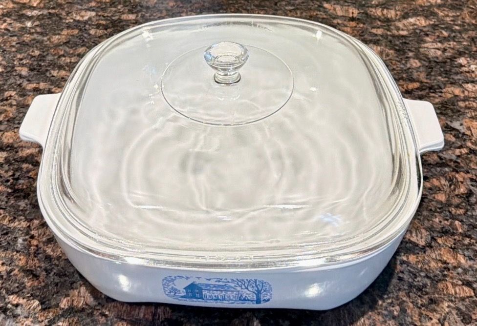 Vintage 1970s Corning Ware Browning Skillet - Blue Colonial