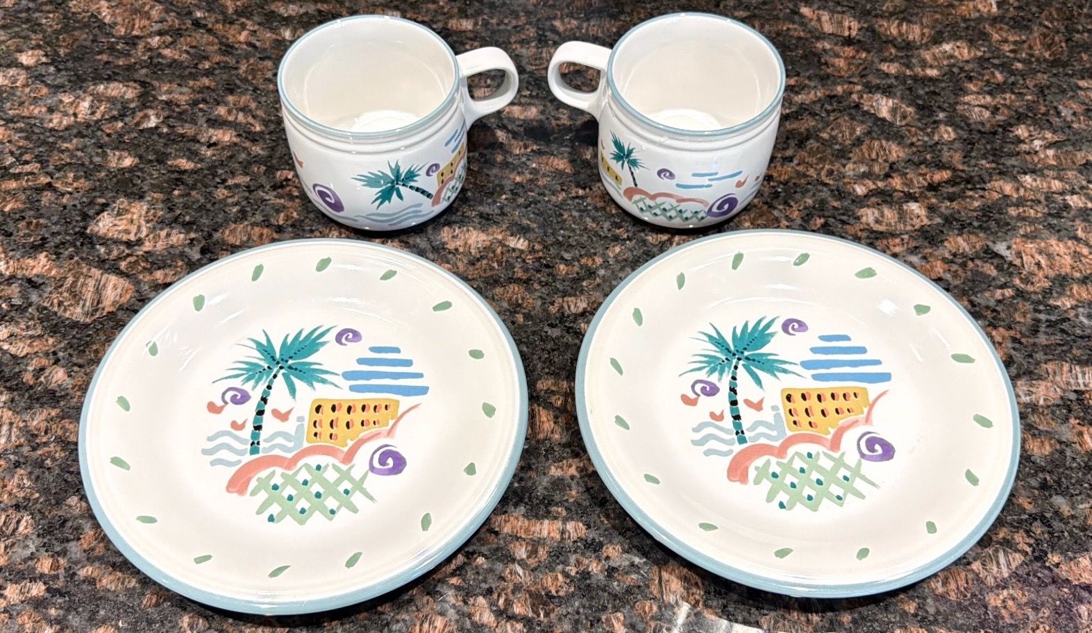 Vintage Studio Nova Island Breeze Mugs and Salad Plates