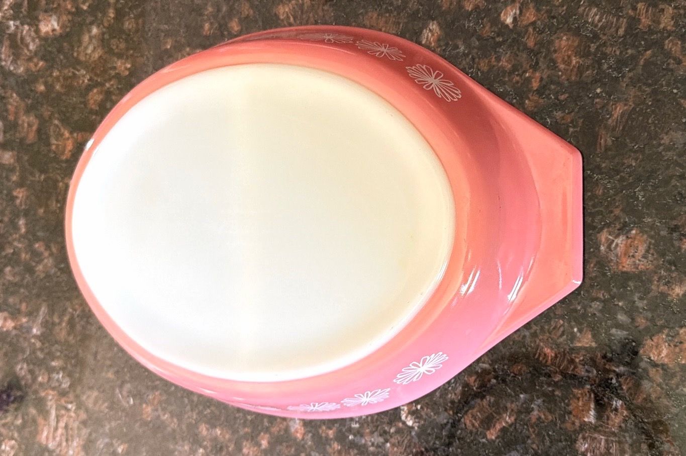 Vintage Pyrex 1.5-Quart Divided Oval Casserole - Pink Daisy - photo 5