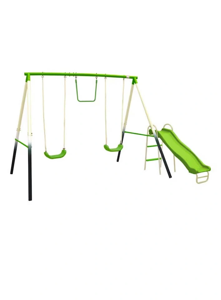 New Sportspower 4-Station Metal Swing Set with Slide