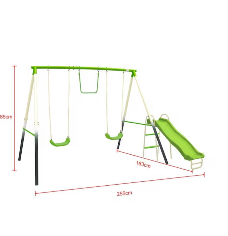 New Sportspower 4-Station Metal Swing Set with Slide - photo 2