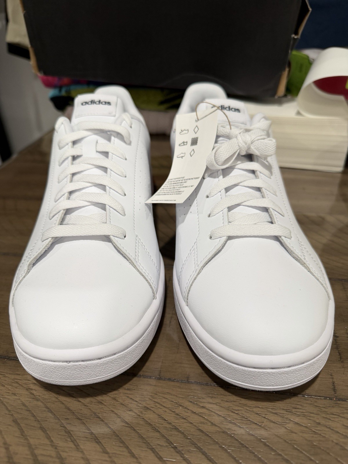 adidas Cloudfoam Advantage White/Navy Low Top Men’s Sneakers