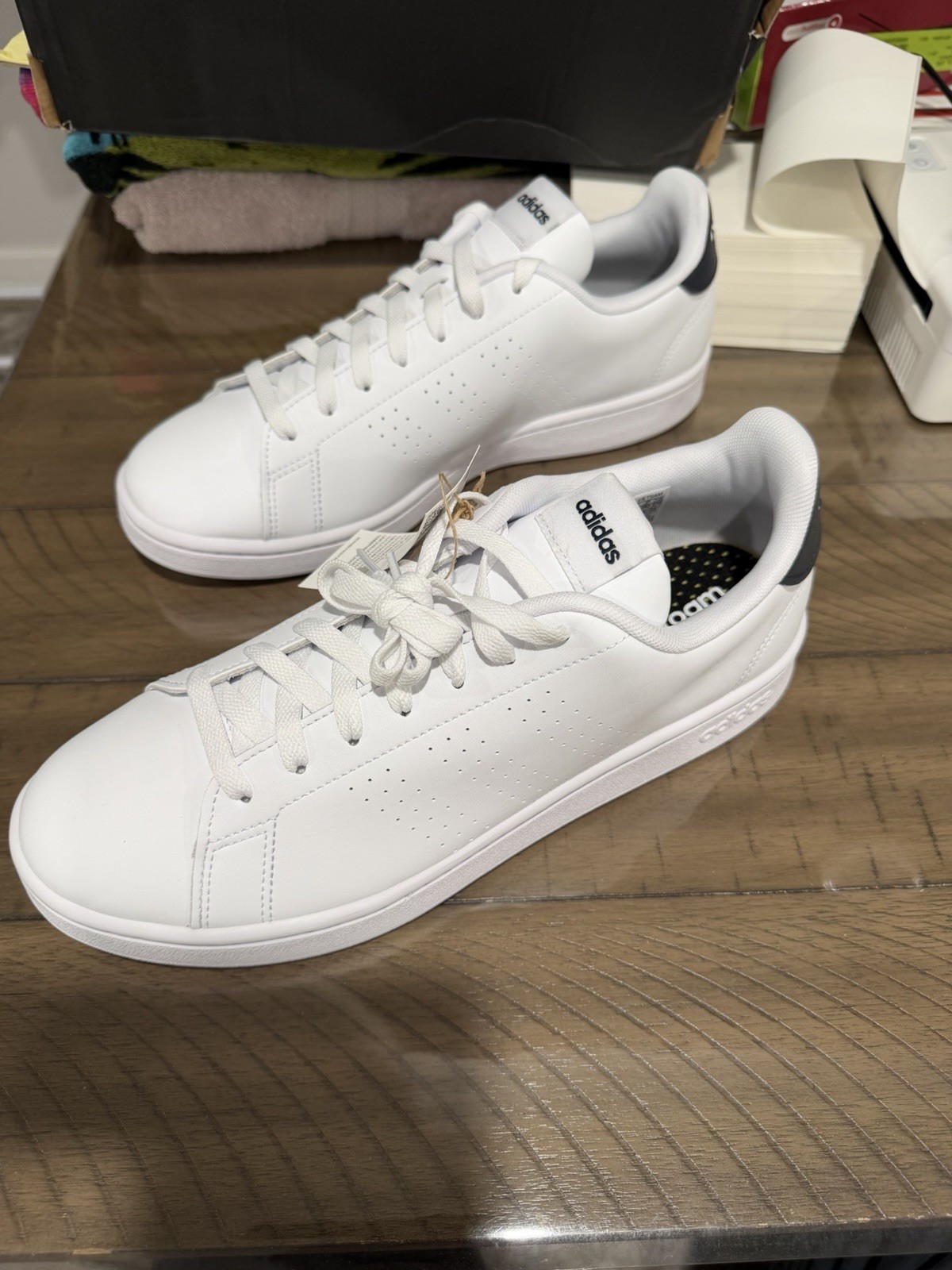 adidas Cloudfoam Advantage White/Navy Low Top Men’s Sneakers - photo 5