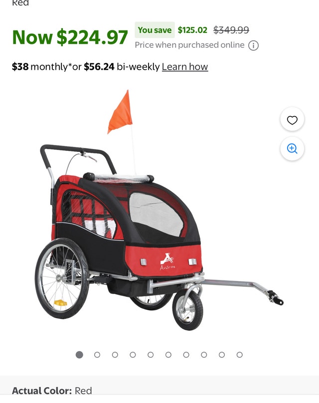 2in1 stroller bike trailer for 2 kids with storage