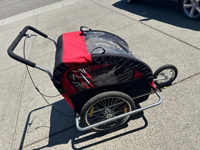 2in1 stroller bike trailer for 2 kids with storage - photo 5
