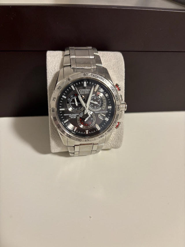 Citizen Eco-Drive PCAT Men's Watch, Black Dial, Stainless Steel