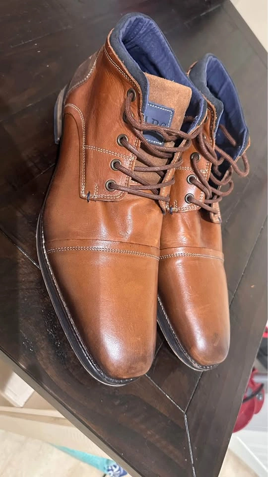 Men’s Tan Parc Leather Boots Size 13