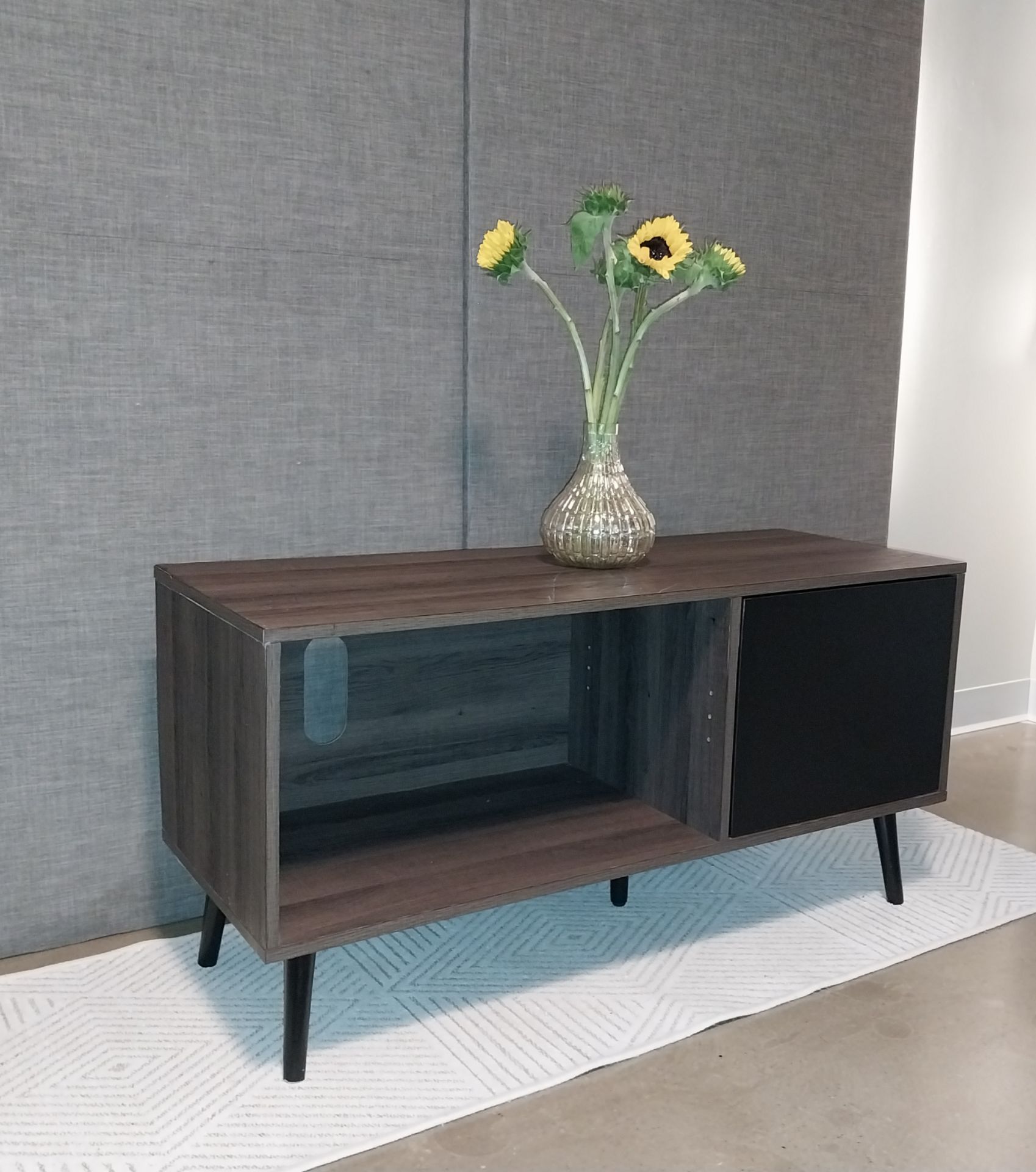 Modern Walnut TV Stand / Media Console – Excellent Condition