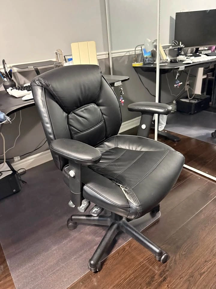 Black Faux Leather Office Chair