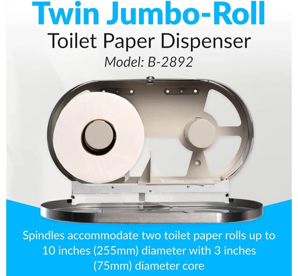Bobrick B-2892 Classic Series Twin Jumbo Roll Dispenser - photo 5