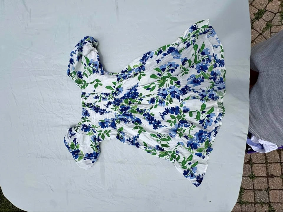 Girls Floral Puff Sleeve Dress
