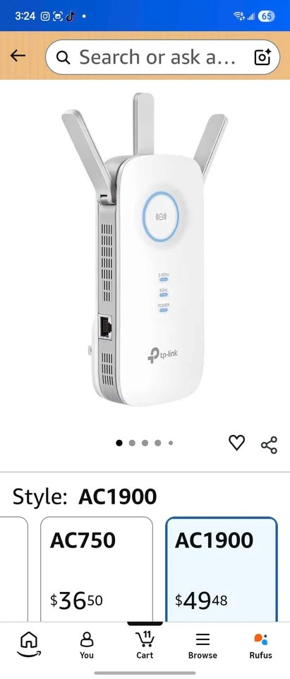 TP-Link AC1900 WiFi Extender (RE550) - photo 2