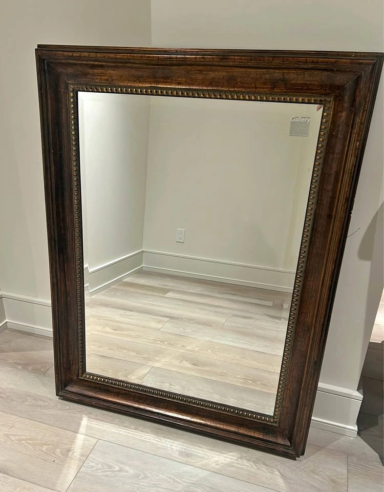 Large Decorative Framed Mirror – 50” x 39” – Excellent Condition