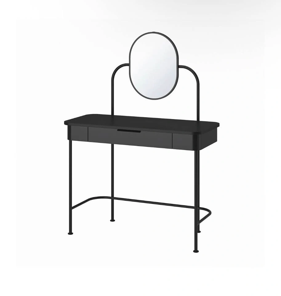 IKEA Vanity Desk w Mirror – Black Makeup Table, Small Modern Des - photo 2