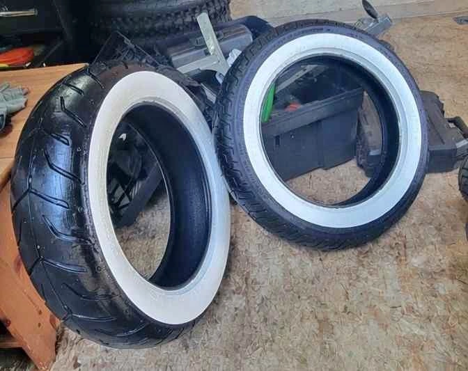 Motorcycle 16" tires Dunlop whitewall motorcycle tire set