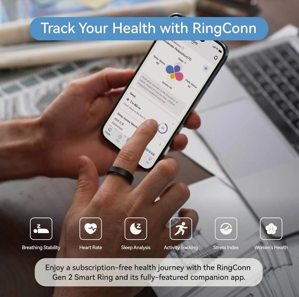 RingConn Gen 2 Smart Ring, No Subscription, Size 10 - photo 2