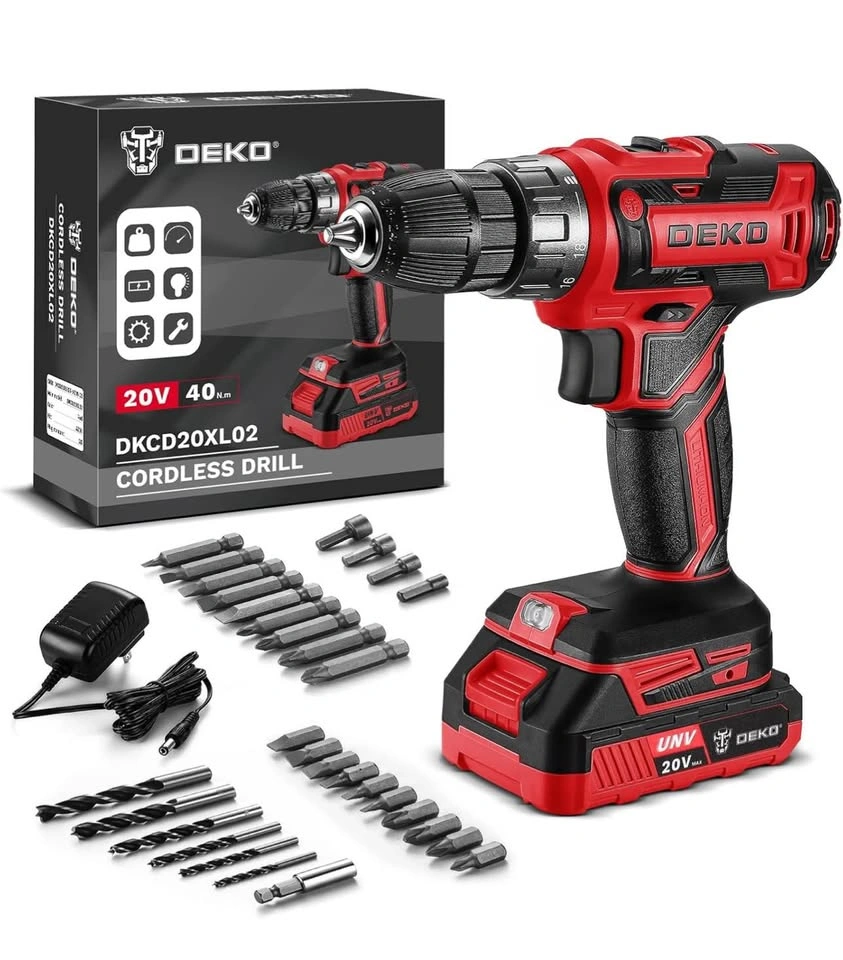 DEKOPRO 20V Cordless Drill Driver Kit - Electric Power Drill - photo 2