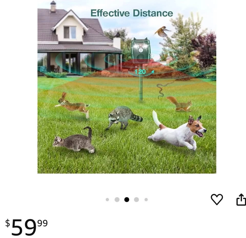 Solar Powered Ultrasonic Animal Deterrent with Motion Sensor - photo 3