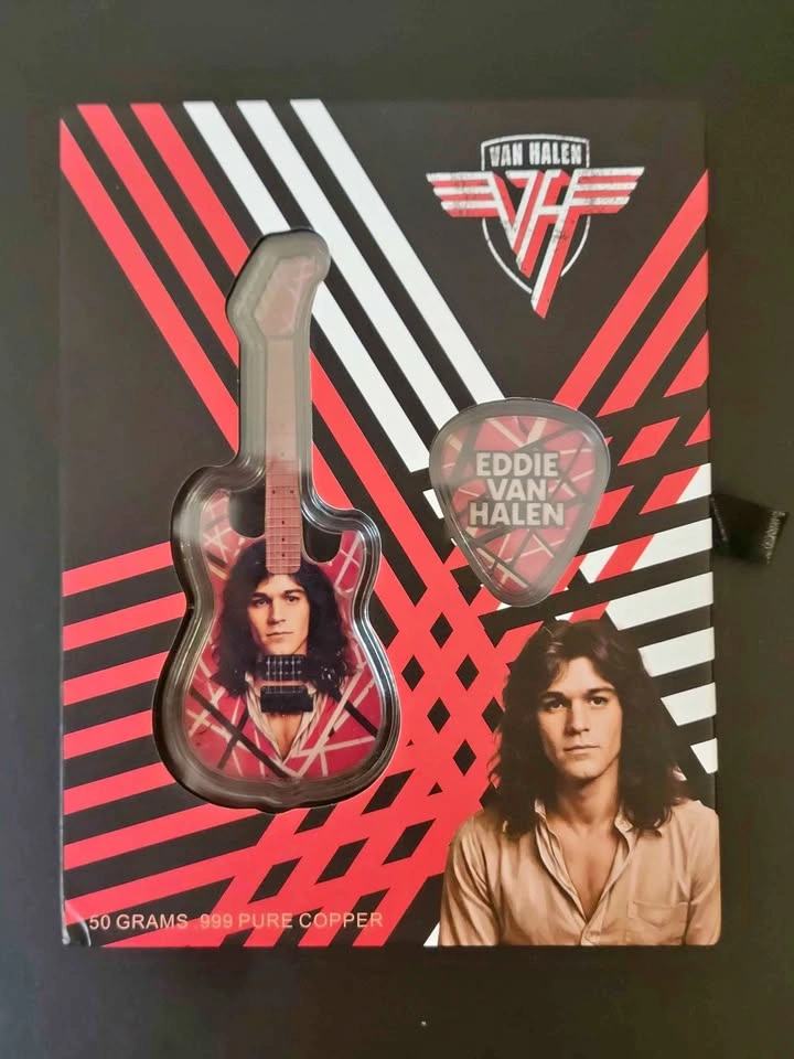 Eddie Van Halen Guitar & Pick Limited Edition Copper Collectible