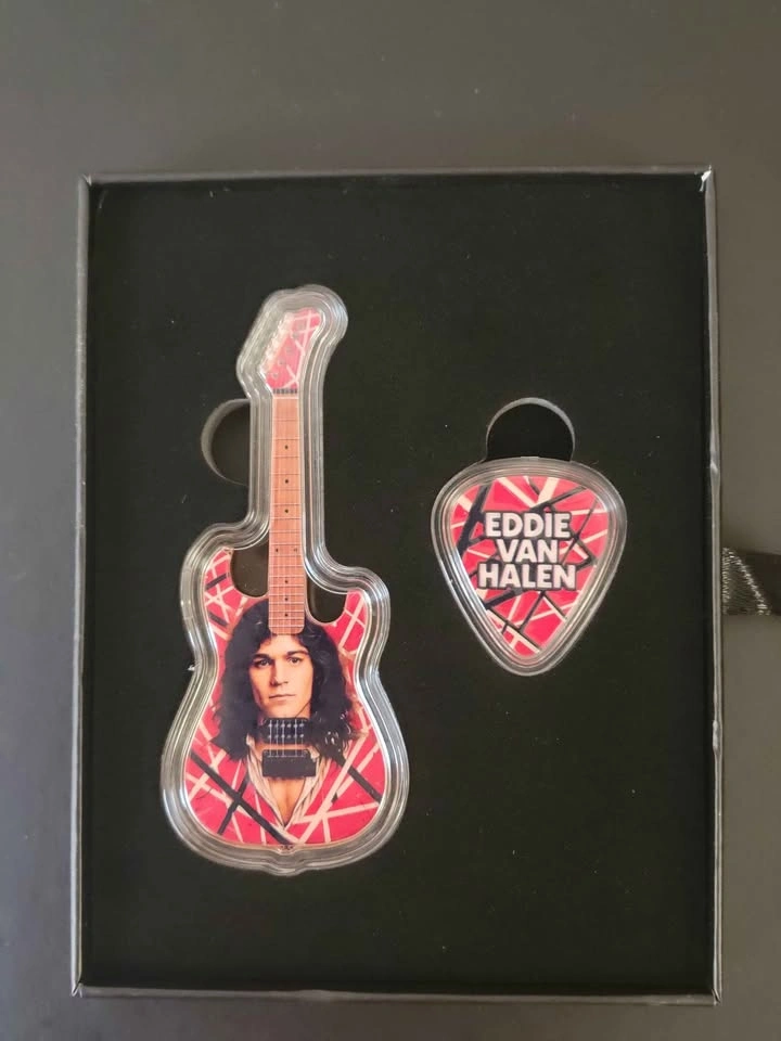 Eddie Van Halen Guitar & Pick Limited Edition Copper Collectible - photo 2