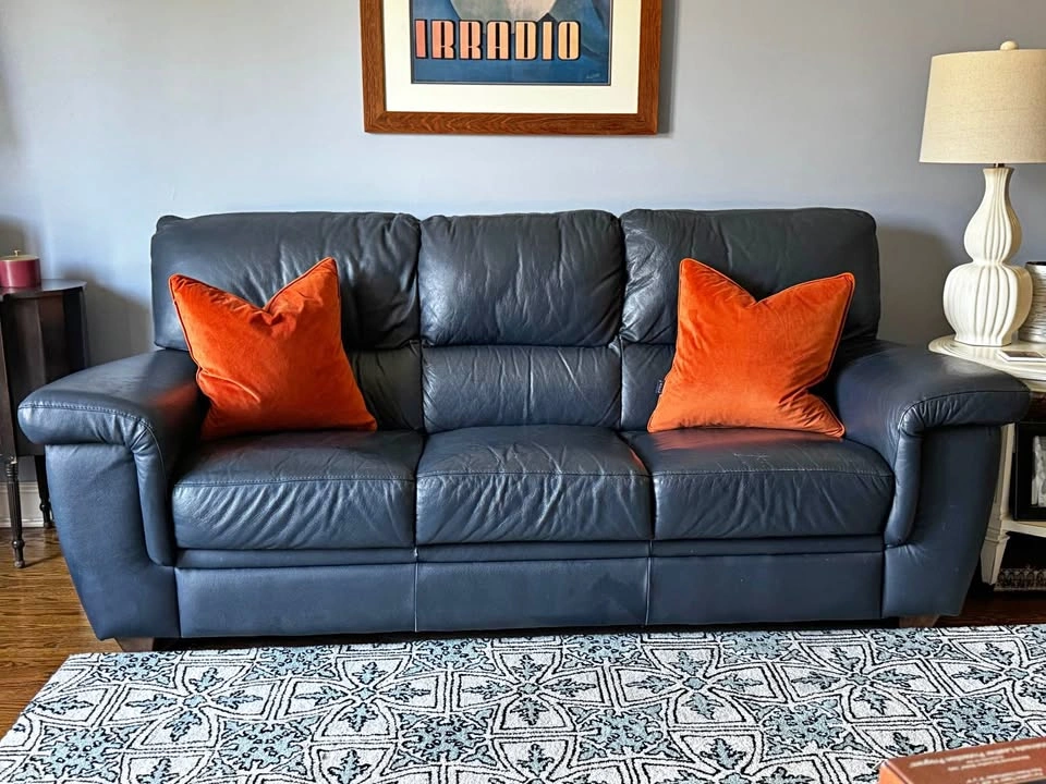 Marshall Field’s Maxine Sofa - Navy Blue Protected Leather