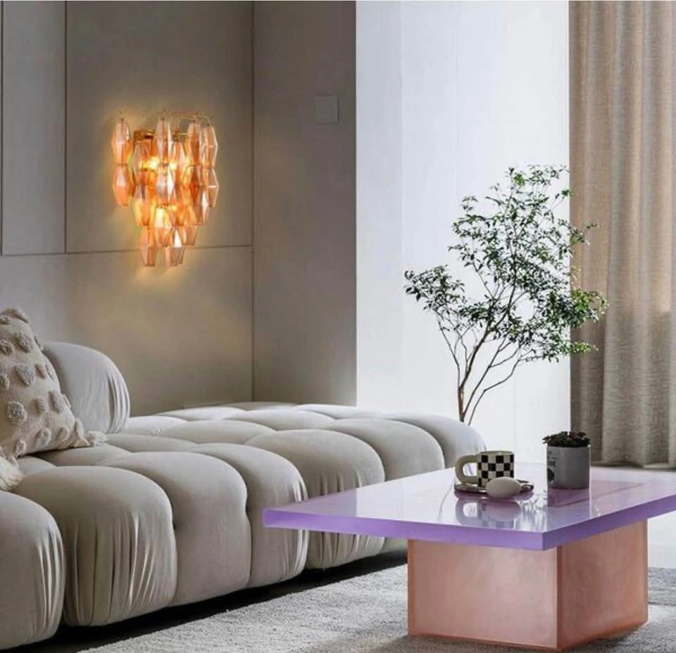 NEW PUYRNF 3-Light Gold Wall Sconce – Amber Glass - photo 4