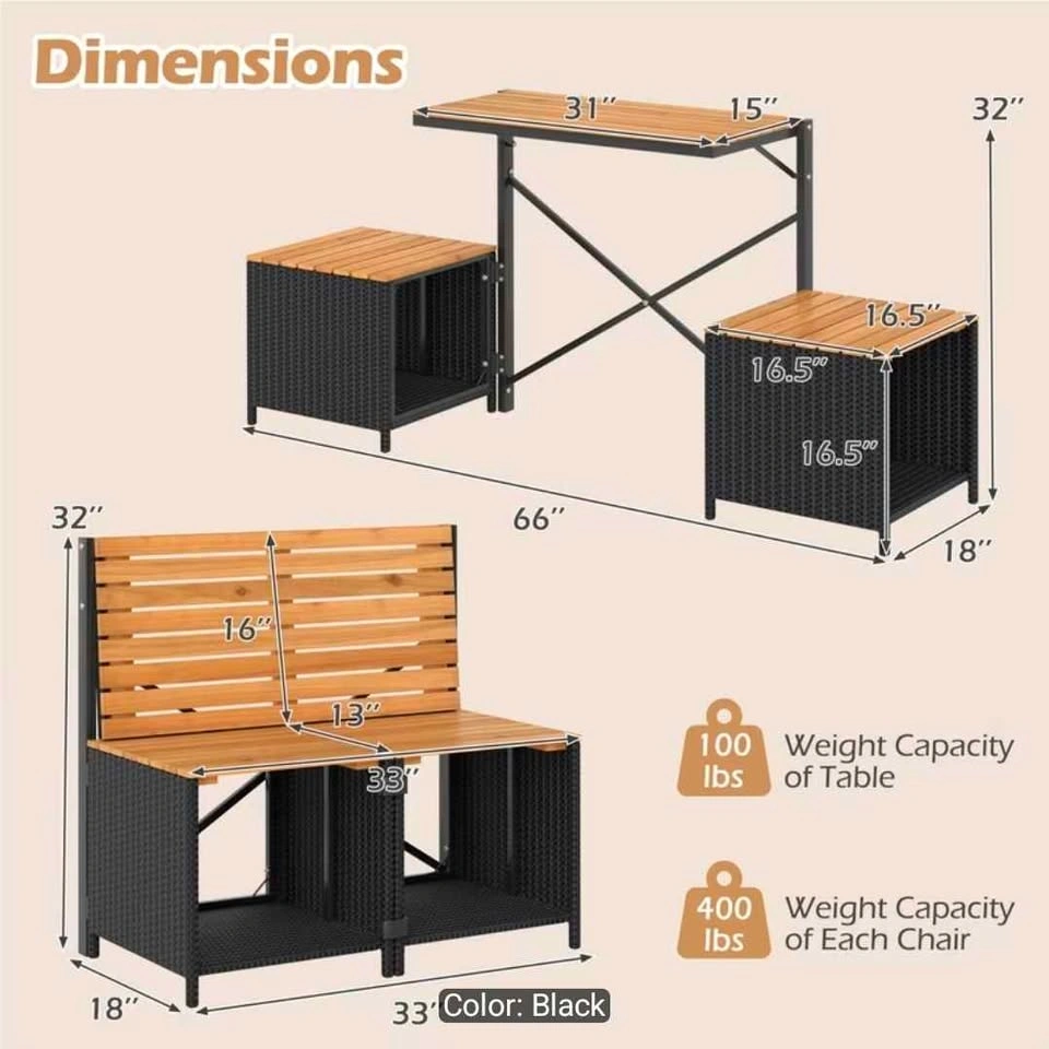 Brand New 2-in-1 Outdoor Convertible Bench and Picnic Table - photo 5