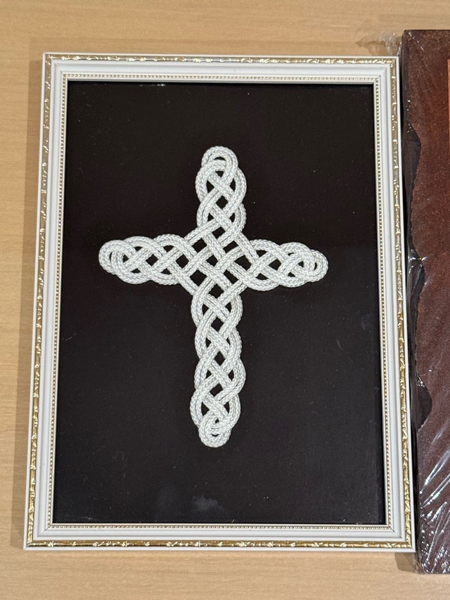 Framed Woven Cross and Panagia Soumela Icon Set - photo 2