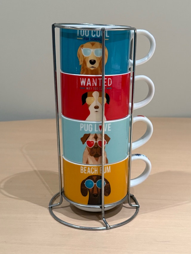 Dog Themed Stacking Mug Set