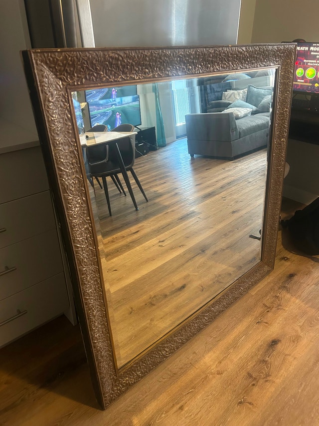 Large 47” Gold Frame Decorative Wall Mirror