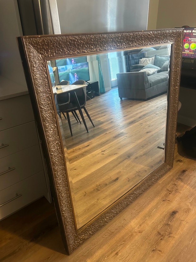 Large 47” Gold Frame Decorative Wall Mirror - photo 2