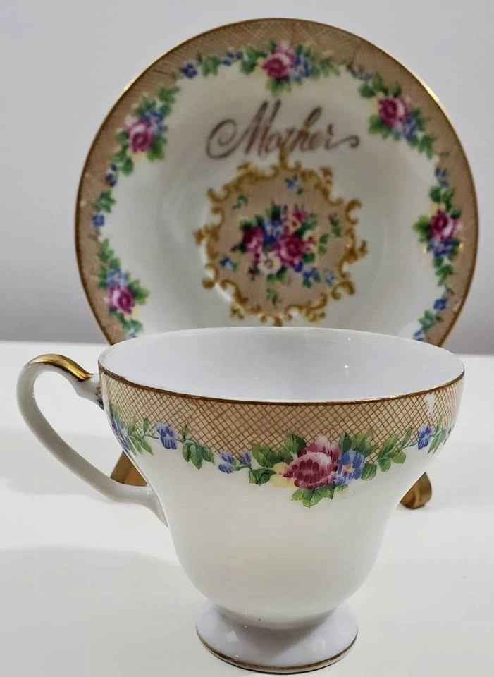Vintage Norcrest Fine China Tea Cup & Saucer - "Mother" - C-720
