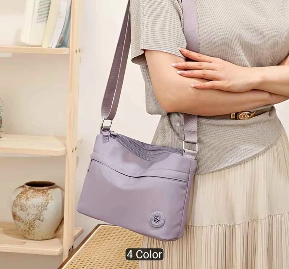 Brand new premium nylon multi pocket light weight crossbody bag