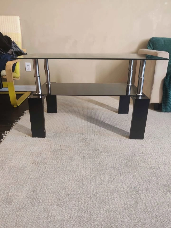 Used in good condition 2 tier glass top table for living room - photo 5