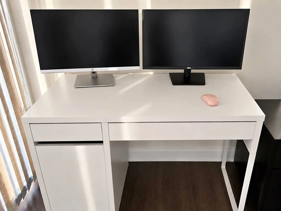 IKEA MICKE Desk and Black Office Chair