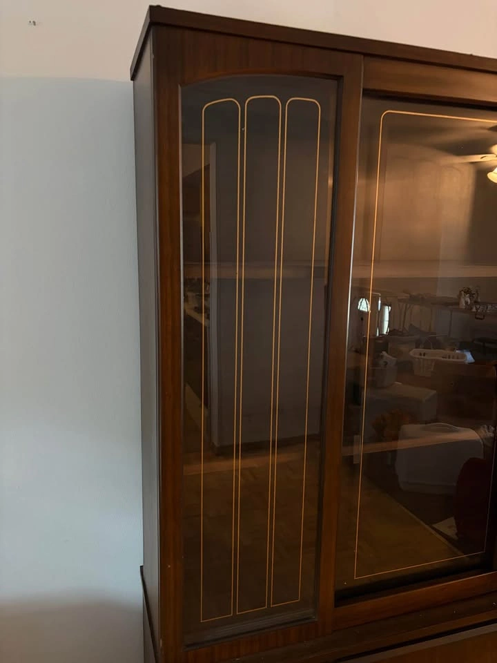 Vintage MCM Walnut China Cabinet - photo 2