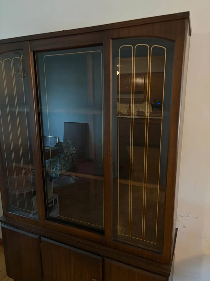 Vintage MCM Walnut China Cabinet - photo 3
