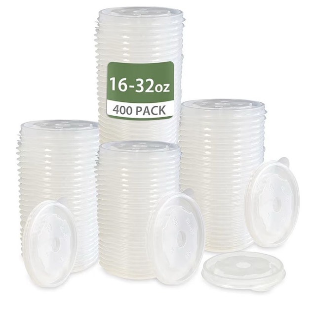Eco-Craze 400 Count Plastic Flat Lids