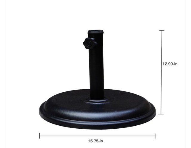 Black Round Patio Parasol Umbrella Stand Base - photo 2