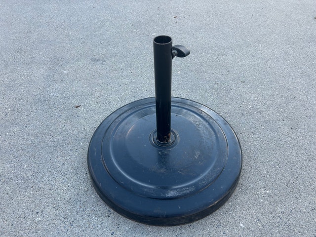 Black Round Patio Parasol Umbrella Stand Base - photo 3