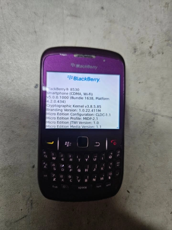 📱 BlackBerry Curve 8530 — Purple — Factory Reset - photo 3