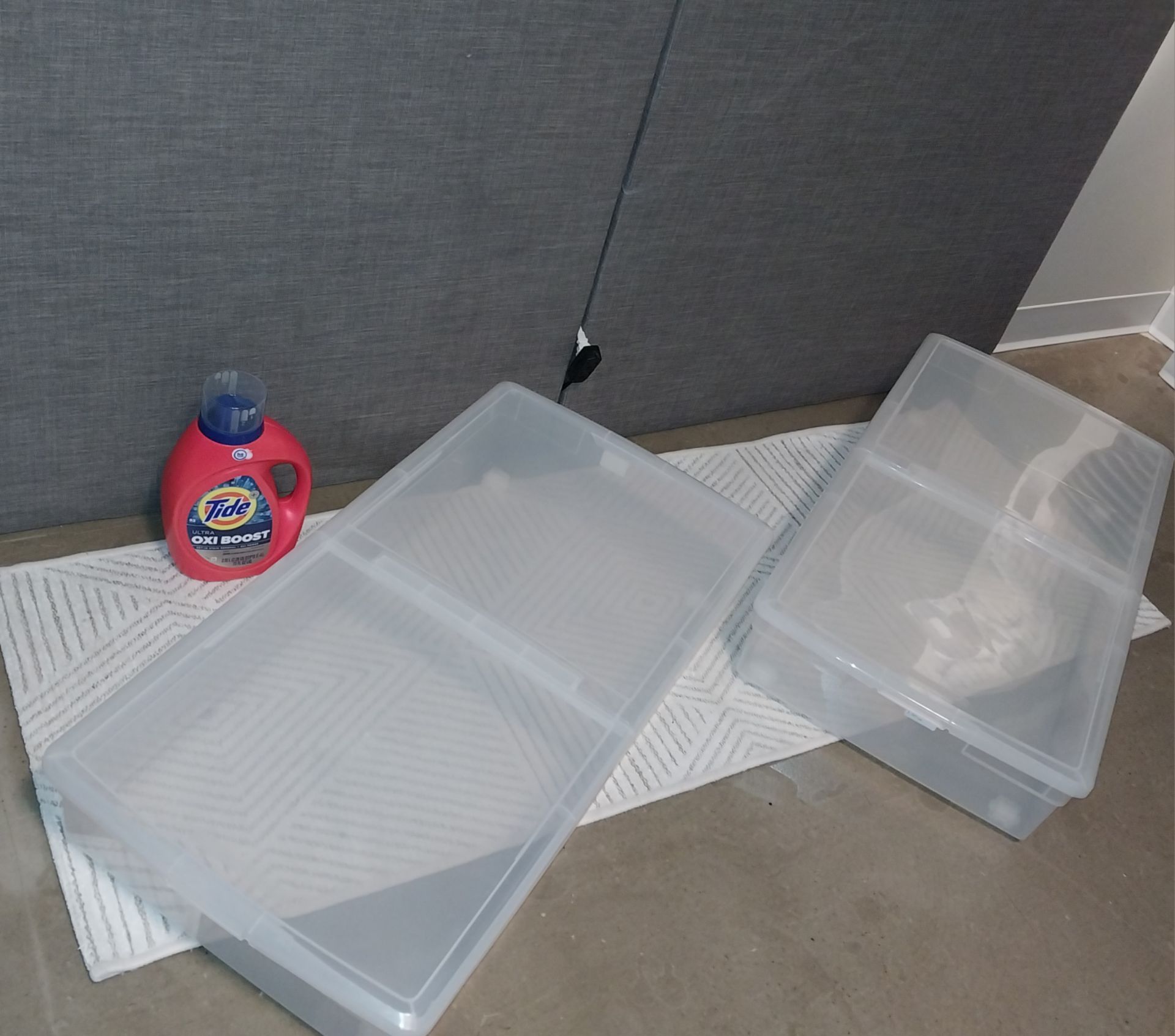 The Container Store Long Under Bed Storage Boxes with Wheels (Se