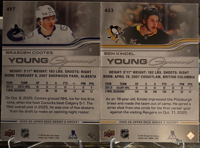 Lot of 4-Upper Deck Oversized YGs-Cootes Cowan Dickinson Kindel - photo 3